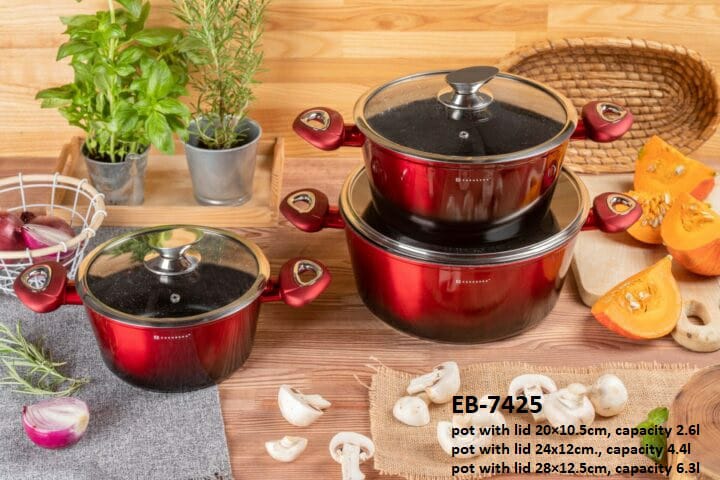 8pcs Edenberg granite cookware