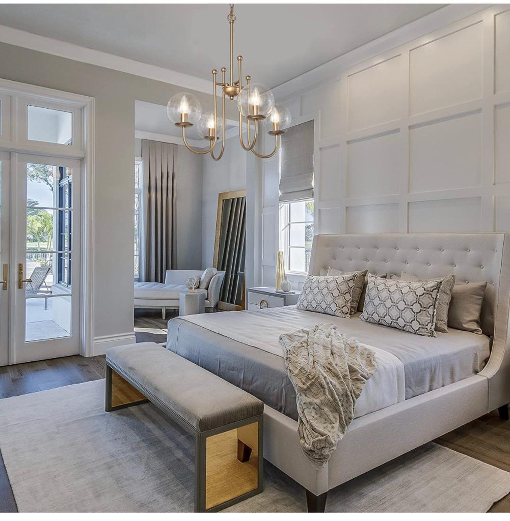 Large Globe, Brass Pendant Light Fixtures - Image 5