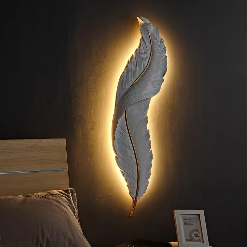 Long Hanging Nordic Feather Wall Lamp - Image 3