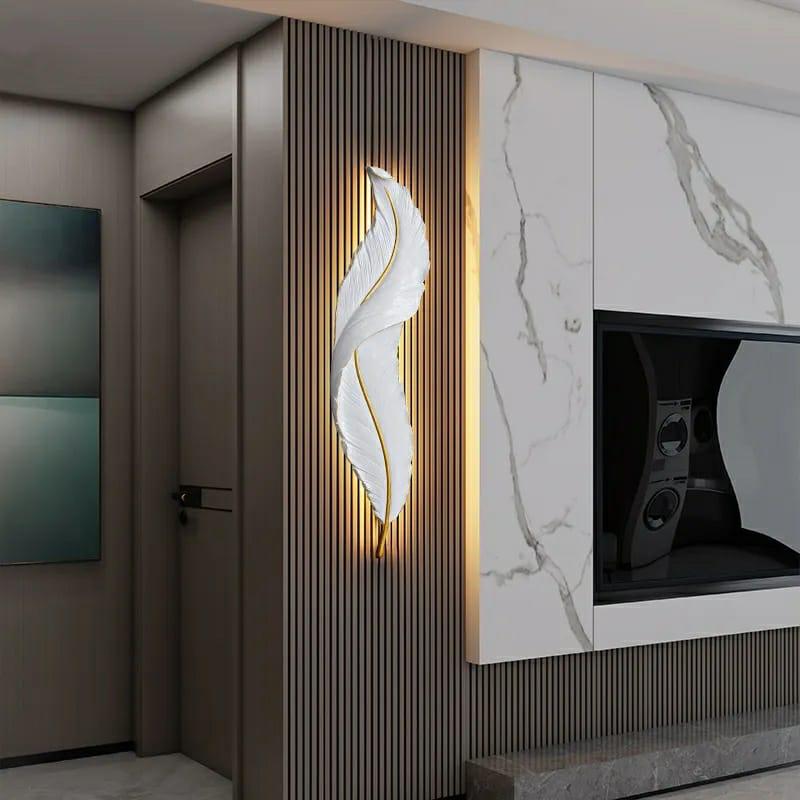 Long Hanging Nordic Feather Wall Lamp - Image 4