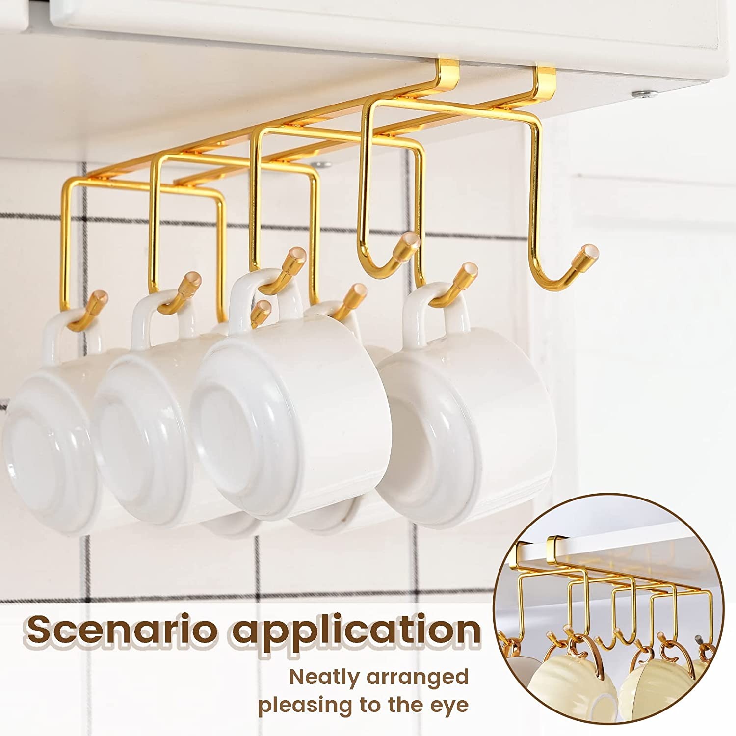 OVER THE SHELF GOLD HOOKS