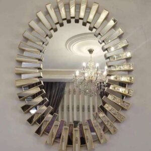 Oval shaped Sunburst wall decor mirror 