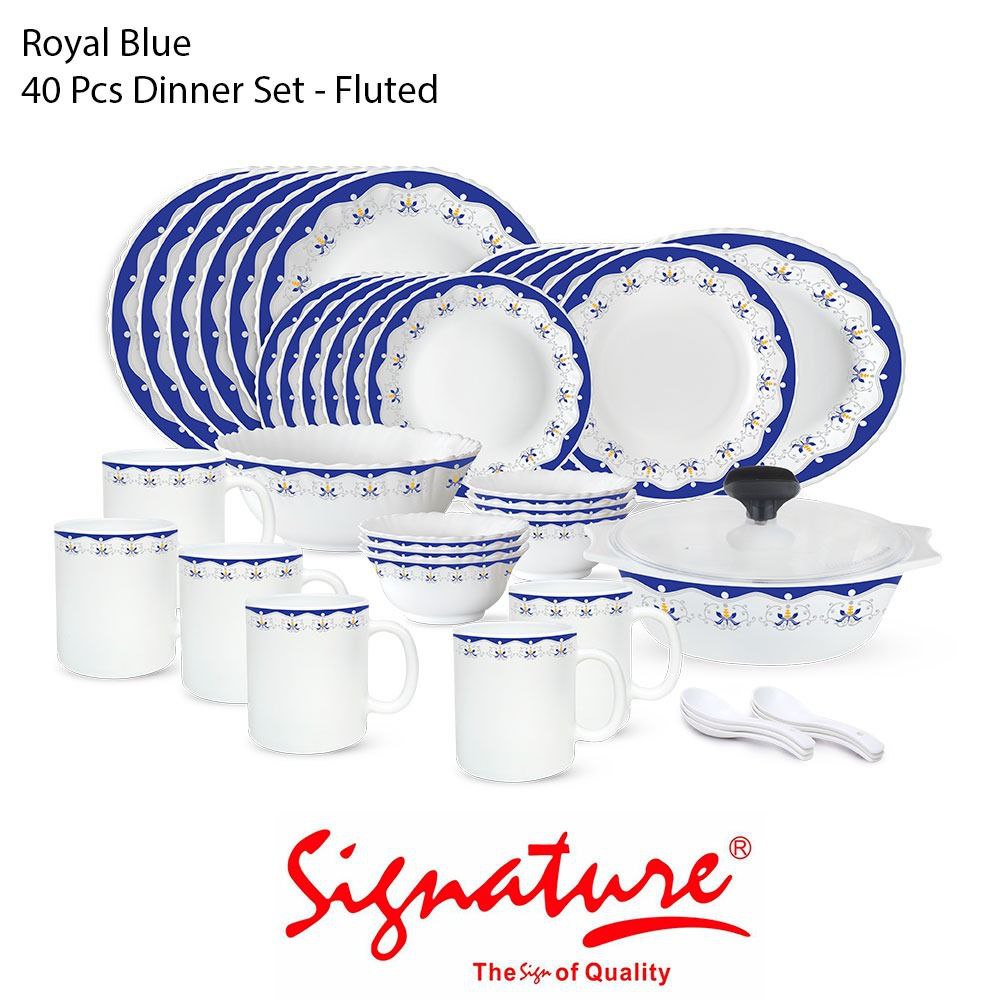 40 pcs Signature White Glass Dinner sets - Image 4