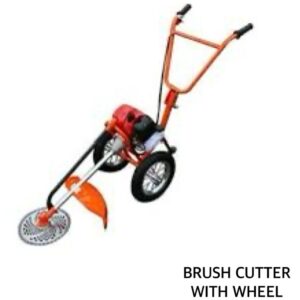 Brush cutter with wheel