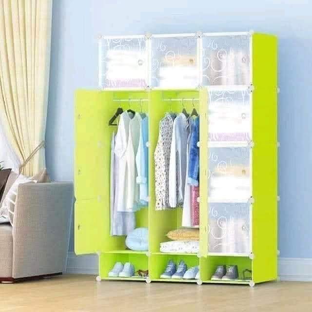 Portable Plastic Wardrobe 3 column - Image 3