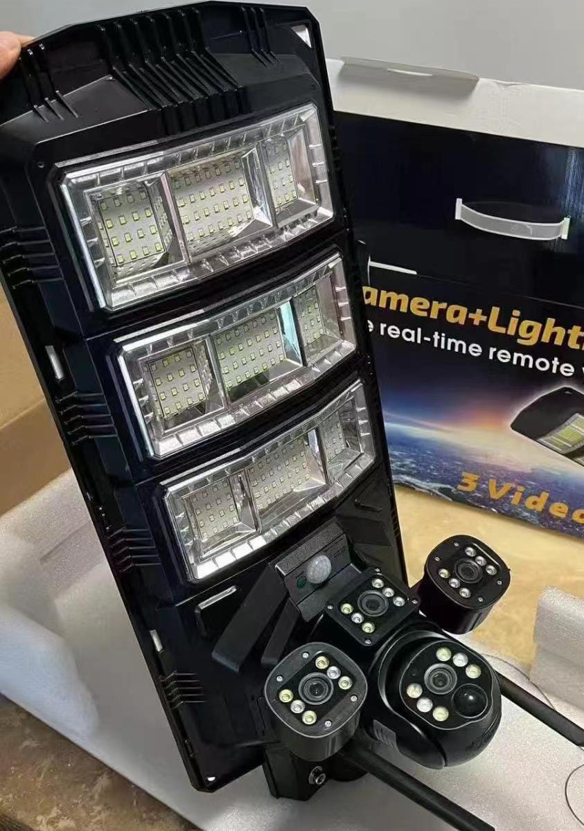 450W 4G & Wi-Fi Solar Street Light Camera (3-in-1 Security System)